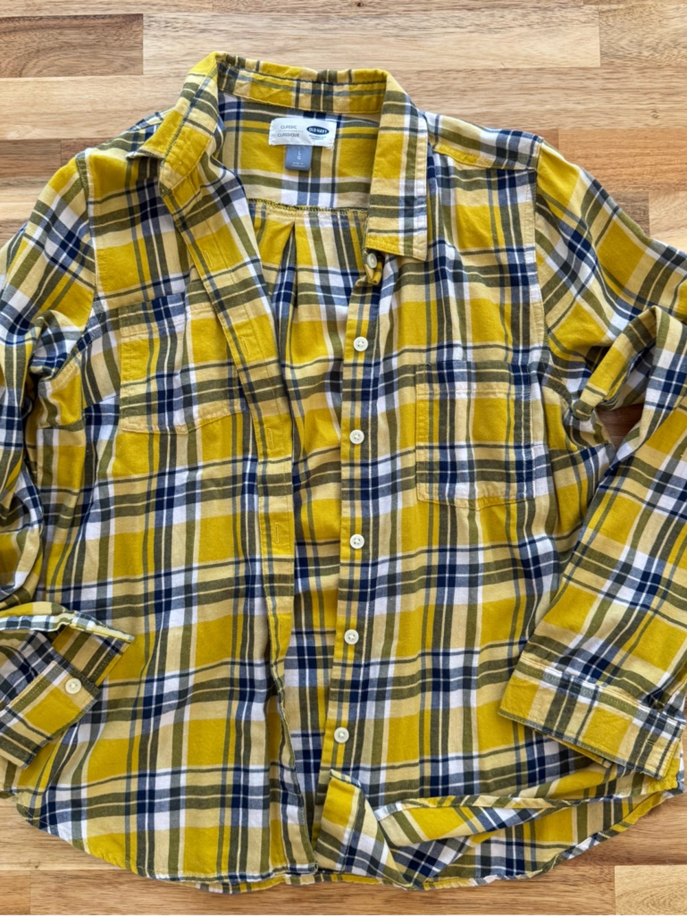 Men's Yellow Plaid Button-Down Shirt